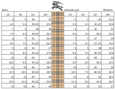 burberry shoes size 6|burberry size chart conversion.